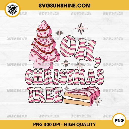 Oh Christmas Tree Cakes PNG, Pink Christmas PNG