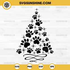 Paws Christmas Tree SVG, Christmas Cat Paws Tree SVG, Animal Paws Christmas Tree SVG