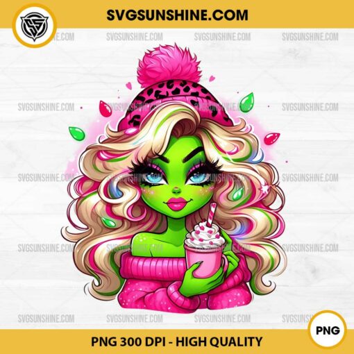 Pink Girl Grinch PNG, Bougie Girl Grinch Christmas PNG