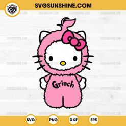 Pink Grinch Hello Kitty SVG, Christmas Grinch Hello Kitty SVG