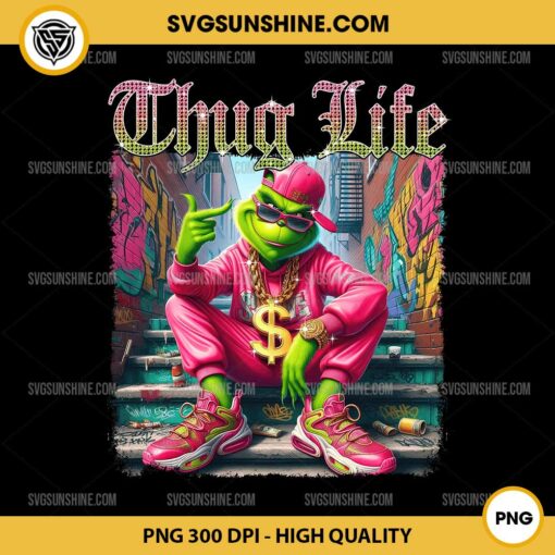 Pink Grinch Thug Life PNG, Christmas Grinch Thug Life PNG