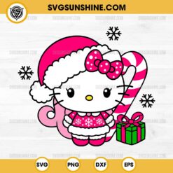 Pink Hello Kitty Santa Hat Christmas SVG PNG File