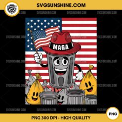 Proud MAGA Garbage Trump Supporter PNG, Trash Can Cartoon PNG, Trump Trash PNG