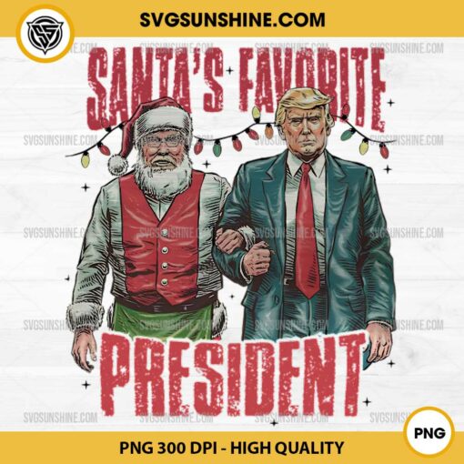 Santa's Favorite President PNG, Santa Claus Trump 2024 Christmas PNG