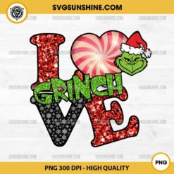 Sequin Glitter Love Grinch PNG File