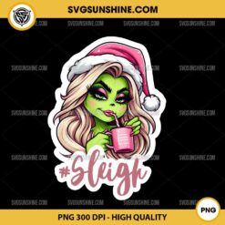 Sleigh Girl Grinch PNG, Grinch Girl Cute Boujee PNG