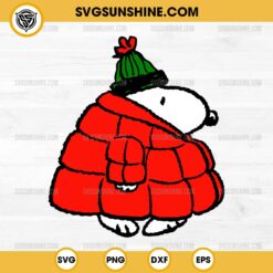 Snoopy Puffer Jacket SVG, Cute Winter Snoopy SVG, Snoopy With Puffy Coat SVG