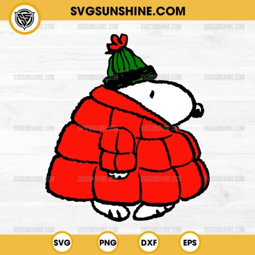 Snoopy Puffer Jacket SVG, Cute Winter Snoopy SVG, Snoopy With Puffy Coat SVG