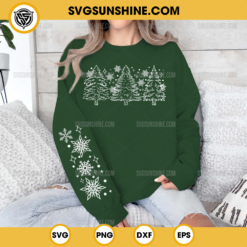 Snow Trees With Sleeves SVG PNG, Merry Christmas Tree Snow SVG PNG File