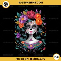 Sugar Skull Lady PNG, Dia De Los Muertos PNG, La Catrina Girl PNG, Day of the Dead PNG