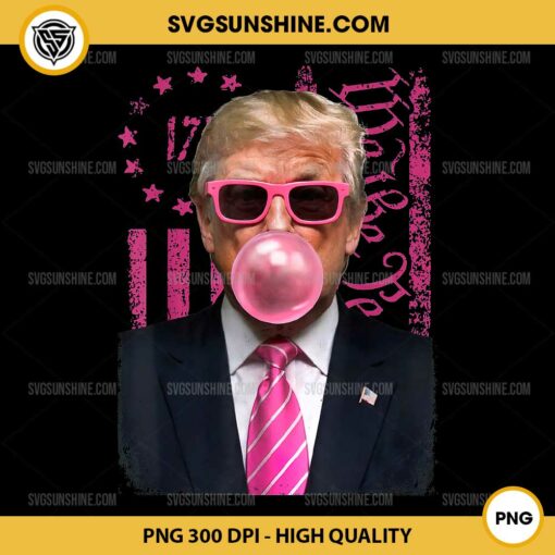 Trump Bubble Gum Pink USA Flag PNG Digital Download