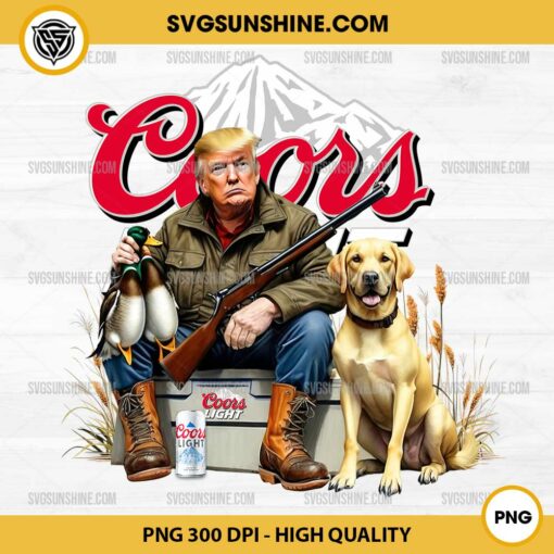 Trump Hunting Coors Light Beer PNG Sublimation Designs