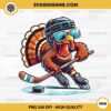 Turkey Playing Ice Hockey Happy Thanksgiving PNG