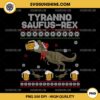 Tyranno Saufus Rex Dinosaur Beer Ugly Christmas Sweater PNG