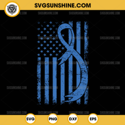 US Flag Blue Ribbon Type 1 Diabetes Awareness SVG PNG