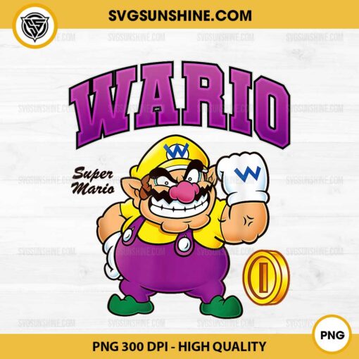 Wario Super Mario Bros PNG, Wario PNG Digital Download