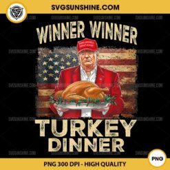 Winner Winner Turkey Dinner PNG, Thanksgiving Donald Trump PNG, Trump Turkey USA Flag PNG