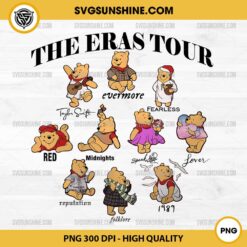 Winnie the Pooh The Eras Tour PNG, Disney Pooh Taylor Swift Albums PNG