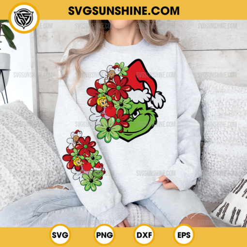 Grinch Floral And Friends SVG PNG, Grinch And Friends Christmas SVG PNG DTF Transfer