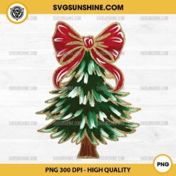 Coquette Bow Christmas Tree PNG Sublimation