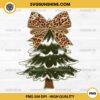 Coquette Christmas Tree PNG, Leopard Glitter Bow Christmas Tree PNG