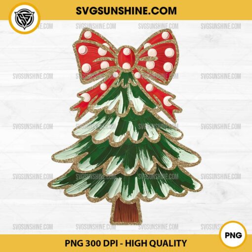 Coquette Glitter Christmas Tree PNG Vector Clipart