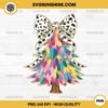 Christmas Coquette Bow Tree Colorful Glitter PNG