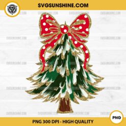 Christmas Tree Coquette Glitter PNG