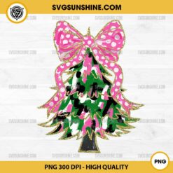 Christmas Tree Pink Coquette Bow Dalmantian Dots PNG