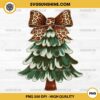 Glitter Christmas Tree PNG, Leopard Bow Christmas Tree PNG