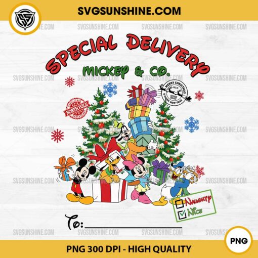 CUSTOM Disney Characters Christmas PNG, Xmas Bag PNG, Special Delivery Christmas PNG