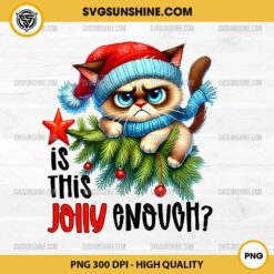 Funny Cat Christmas Is This Jolly Enough PNG File