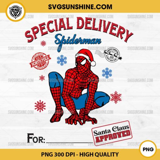 Special Delivery Spider-man Christmas PNG, Spiderman Christmas CUSTOM Kids Name PNG