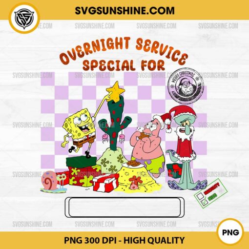 Special Delivery SpongeBob SquarePants Christmas PNG, Add Kids Name PNG