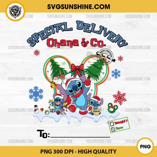 Special Delivery Stitch Christmas PNG, CUSTOM Stitch Christmas Gift for kids PNG