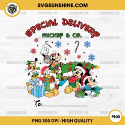 CUSTOM Disney Christmas Gift PNG, Special Delivery Mickey & Co Christmas PNG