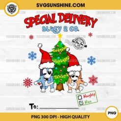 Personalized Bluey Christmas PNG, Add Kids Name PNG, Christmas Gift for kids PNG