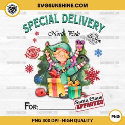 Personalized Christmas PNG File, Special Delivery North Pole Christmas PNG File