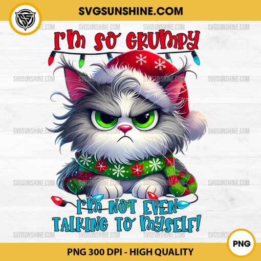 Grumpy Cat Christmas PNG, Funny Christmas Cat PNG Design