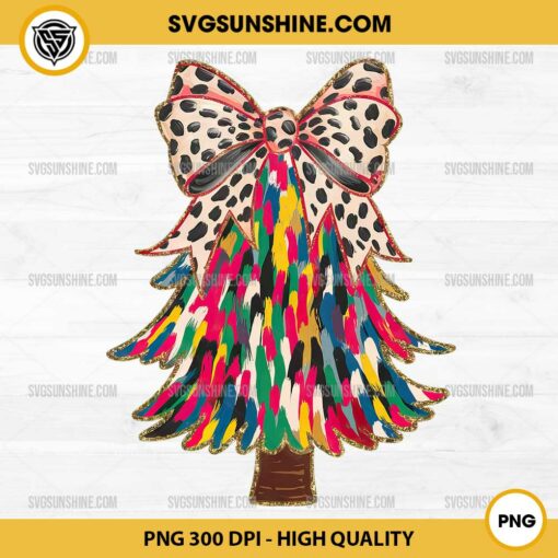 Colorful Coquette Christmas Tree PNG