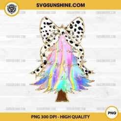 Colorful Coquette Glitter Christmas Tree PNG Sublimation