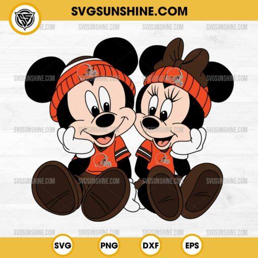 Mickey Minnie Mouse Cleveland Browns Football SVG PNG