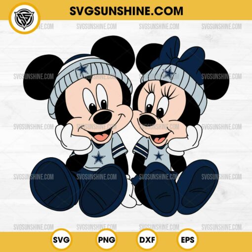 Mickey Minnie Mouse Dallas Cowboys Football SVG PNG