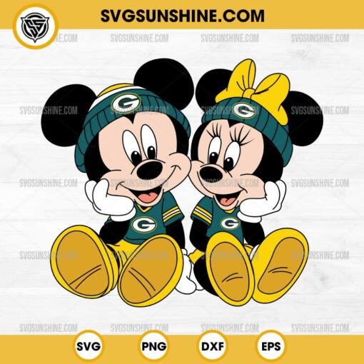 Mickey Minnie Mouse Green Bay Packers Football SVG PNG