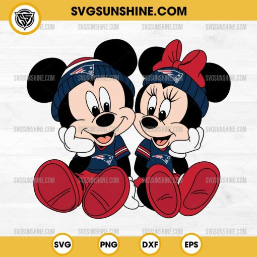 Mickey Minnie Mouse New England Patriots Football SVG PNG