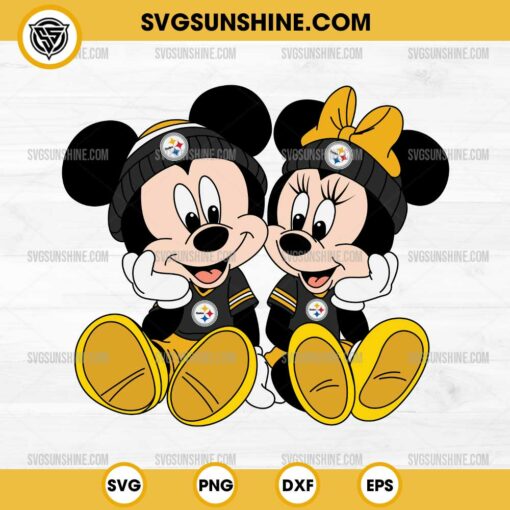 Mickey Minnie Mouse Pittsburgh Steelers Football SVG PNG