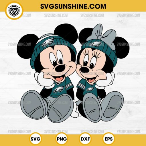 Mickey Minnie Mouse Philadelphia Eagles Football SVG PNG