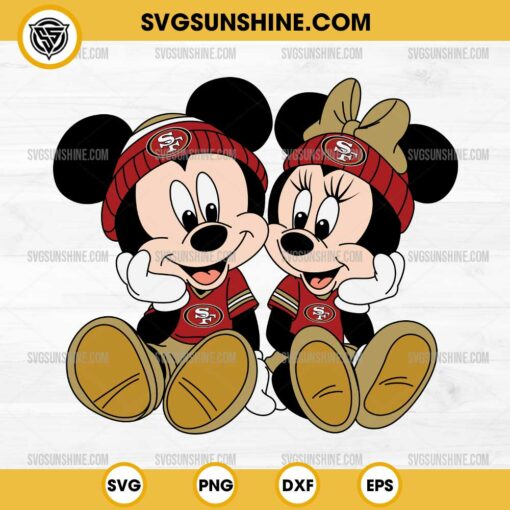 Mickey Minnie Mouse San Francisco 49ers Football SVG PNG