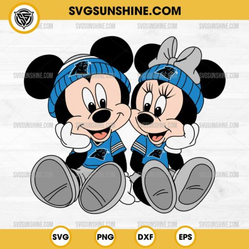 Mickey Minnie Mouse Carolina Panthers Football SVG PNG