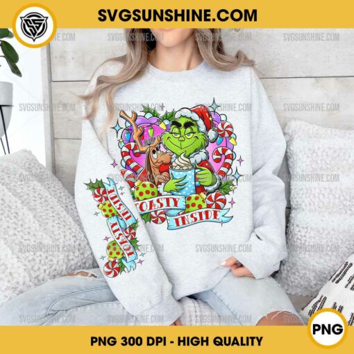 Original Grinch Toasty Inside PNG, Grinch Christmas With Sleeve PNG File